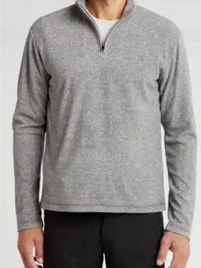 14th & Union Pullover Sweater Men's Grey Quarter-Zip Cotton/Cashmere Size S BNWT